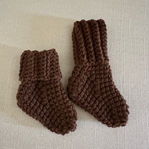 Preemie Brown Baby Booties